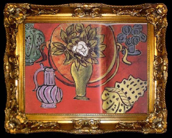 framed  Henri Matisse Still Life with a Magnolia (mk35), ta009-2
